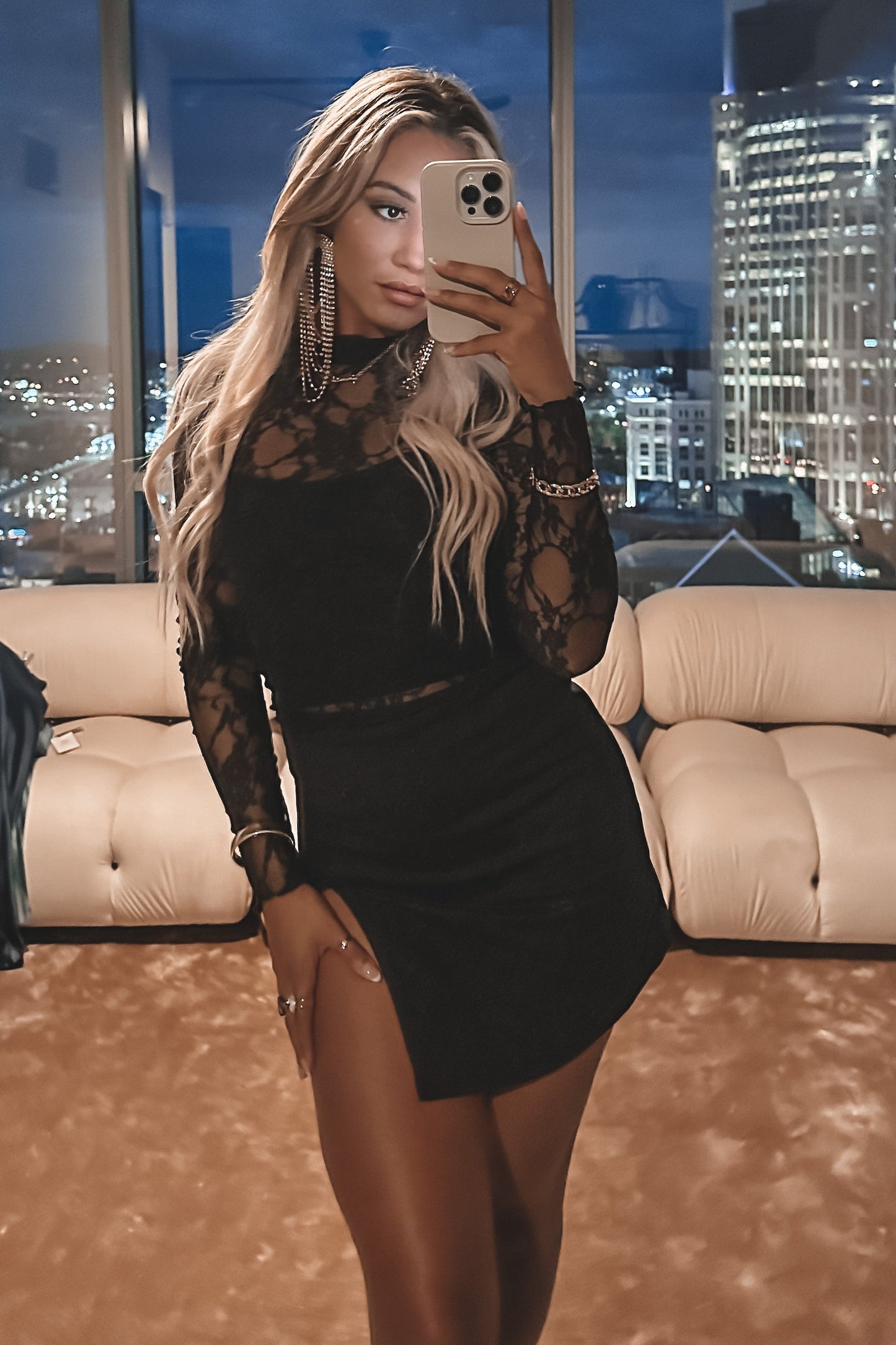 Feeling Fancy Black Lace Long Sleeve