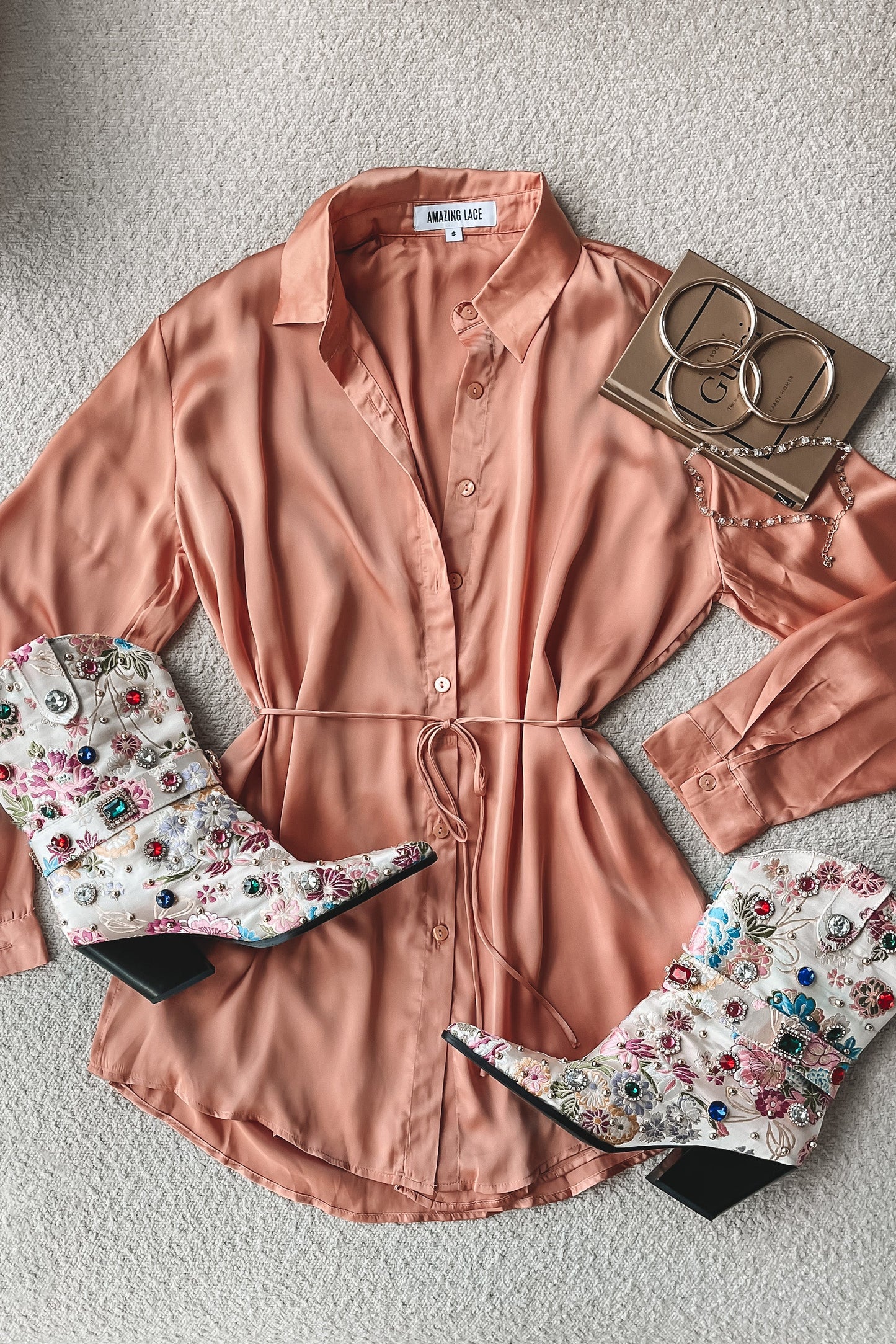 So Here For This Satin Button Up Romper Dress