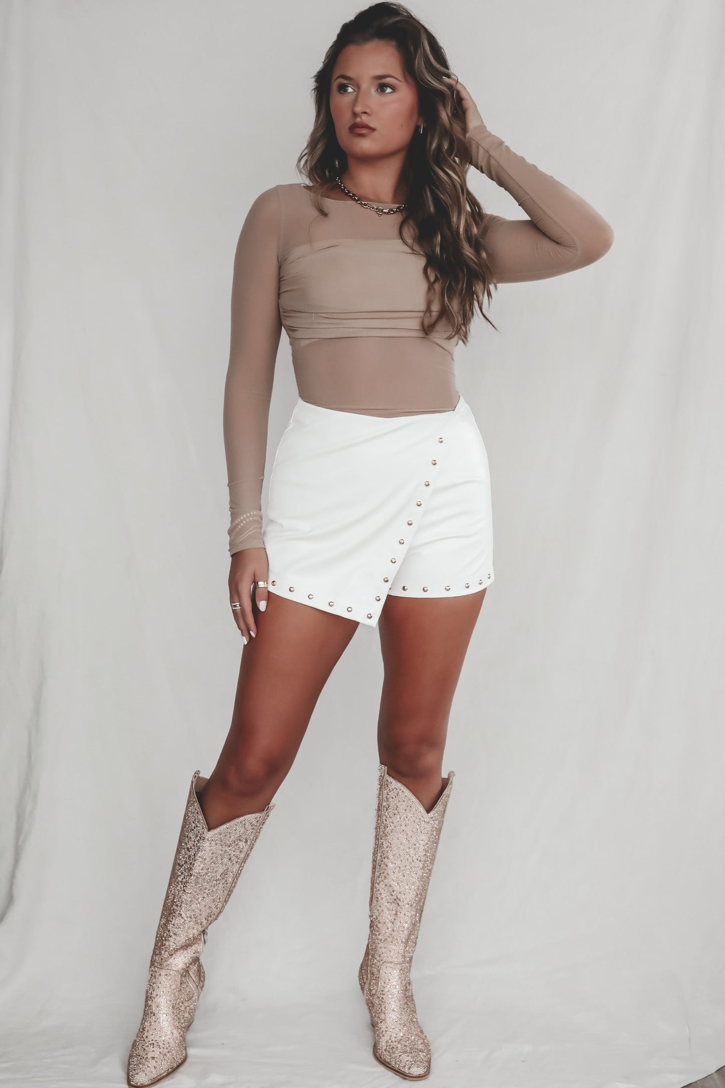 Sassy Sweetheart Leather Mini Envelope Skort